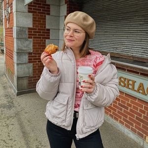 H&M Divided puffer jacket with pockets and hoodie